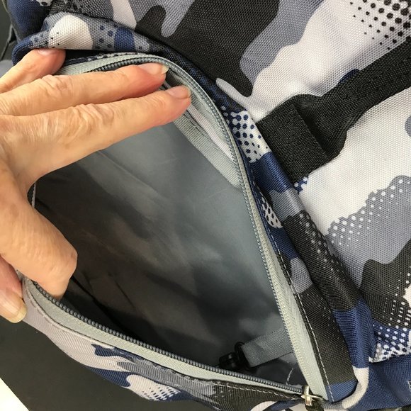 Embark Blue and Black Camo Nylon backpack - Picture 5 of 8